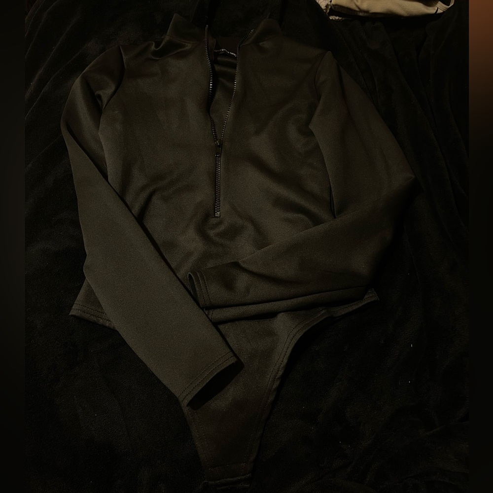 Black zip up bodysuit